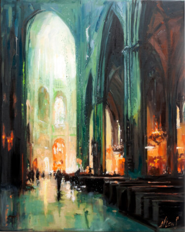 Malerei mit dem Titel "Sacred Luminescence" von Alexandr Klemens, Original-Kunstwerk, Öl