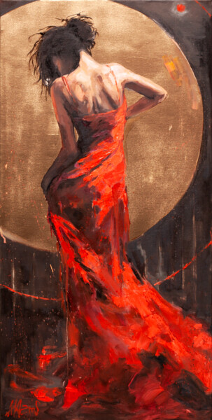Картина под названием "Allegory of the Sun" - Alexandr Klemens, Подлинное произведение искусства, Масло