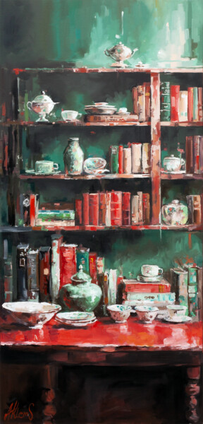 Ζωγραφική με τίτλο "Tea Time" από Alexandr Klemens, Αυθεντικά έργα τέχνης, Λάδι