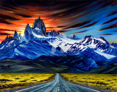 Картина под названием ""mountain landscape"" - Alexandr Mironenko, Подлинное произведение искусства, Акрил