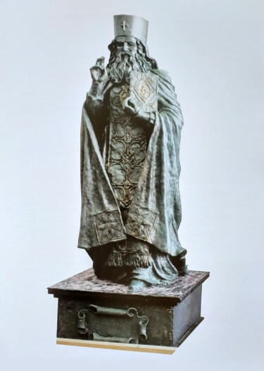 「St. Innocent Veniam…」というタイトルの彫刻 Alexandr Moskvitinによって, オリジナルのアートワーク, ブロンズ