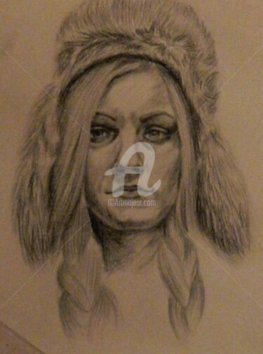 Dibujo titulada "CrazyRussianGirl" por Ankel Volkov, Obra de arte original, Carbón