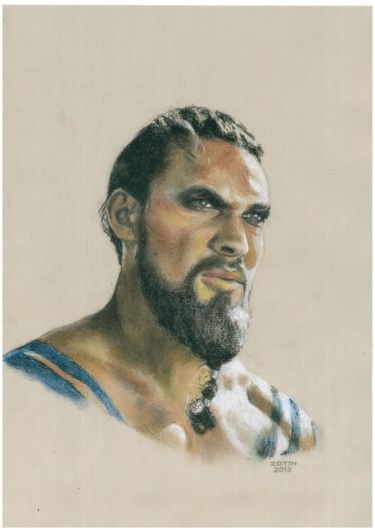 Painting titled "Khal Drogo" by Alexandr Zotin, Original Artwork, Pastel