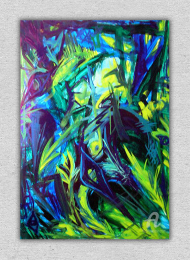 Painting titled "The jungle forest" by Alexandra Andreea Branea, Original Artwork, Acrylic