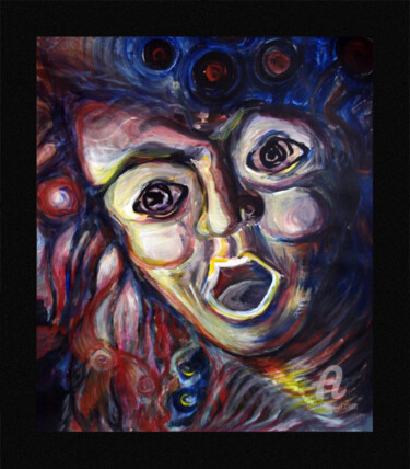 Painting titled "scream" by Alexandra Andreea Branea, Original Artwork, Acrylic