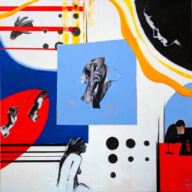Peinture intitulée "listen'24" par Alexandra Astapova, Œuvre d'art originale, Fusain Monté sur Châssis en bois
