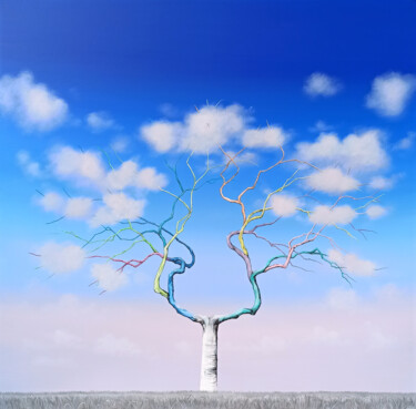 Peinture intitulée "Jardin de nuages" par Alexandra Battezzati, Œuvre d'art originale, Acrylique