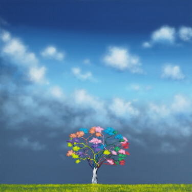 Peinture intitulée "L'arbre acidulé" par Alexandra Battezzati, Œuvre d'art originale, Acrylique