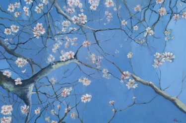 "Le monde est devenu un cerisier en fleur - Ryokan" Painting titled ""Le monde est deven…" by Alexandra Berjonval, Original Art, Oil