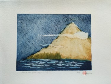 Druckgrafik mit dem Titel "Poesia dal cielo, r…" von Alexandra Berjonval, Original-Kunstwerk, Radierung