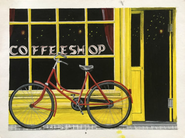 Painting titled "Bicicleta II" by Alexandra Bernardes, Original Artwork, Watercolor