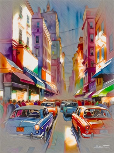Digital Arts titled "“New York in Motion”" by Alexandra Bloodworth, Original Artwork, AI generated image