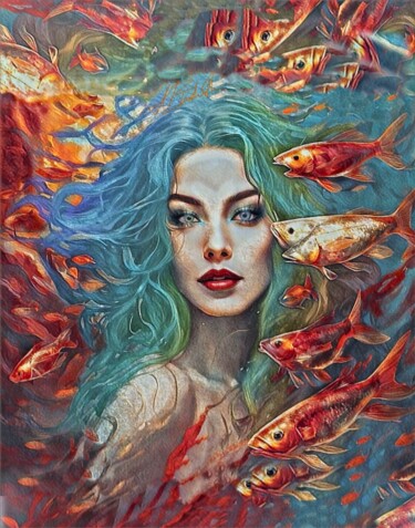 Цифровое искусство под названием "“Oceanic whispers”" - Alexandra Bloodworth, Подлинное произведение искусства, Цифровая жив…