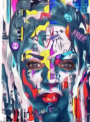 Digitale Kunst getiteld "“The Protagonist”" door Alexandra Bloodworth, Origineel Kunstwerk, Digitale collage