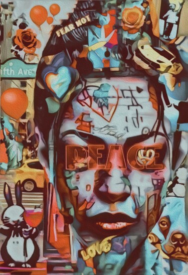 Digitale Kunst getiteld "“THE PROTAGONIST” -…" door Alexandra Bloodworth, Origineel Kunstwerk, Digitale collage