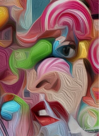Digital Arts titled "“The Sweet Pink Hee…" by Alexandra Bloodworth, Original Artwork, Digital Collage