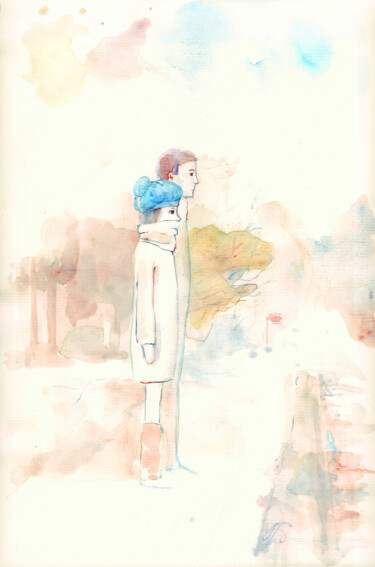 Ζωγραφική με τίτλο "May Kasahara /Haruk…" από Alexandra Bobolina, Αυθεντικά έργα τέχνης, Ακουαρέλα