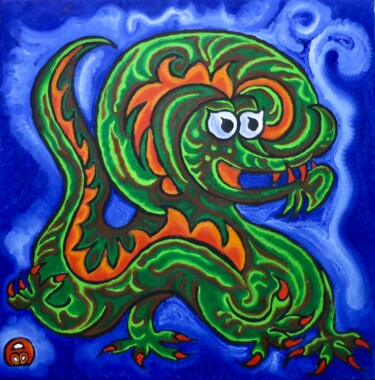 Pittura intitolato "Dragon" da Alexandra Busch, Opera d'arte originale, Olio