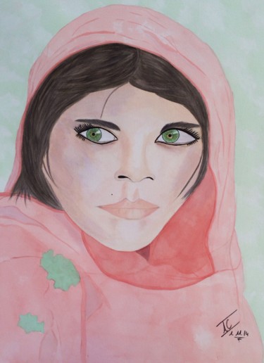 Pintura intitulada "Jeune femme" por Alexandra Cecconi, Obras de arte originais, Aquarela