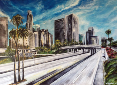Pintura intitulada "Лос-Анджелес" por Alexandra Crystal, Obras de arte originais, Acrílico