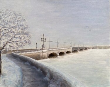 Malarstwo zatytułowany „Winter in St. Peter…” autorstwa Alexandra Da, Oryginalna praca, Olej