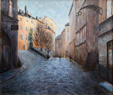 Painting titled "Winter in Stockholm" by Alexandra Da, Original Artwork, Oil