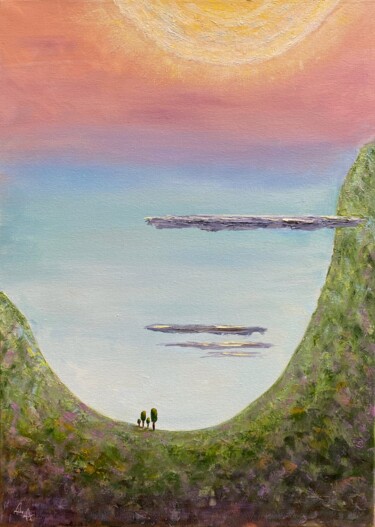Painting titled "At the foot of the…" by Alexandra Da, Original Artwork, Oil