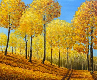 Painting titled "My Golden Autumn" by Alexandra Da, Original Artwork, Oil