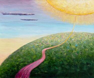 Painting titled "Road to the sun, fa…" by Alexandra Da, Original Artwork, Oil