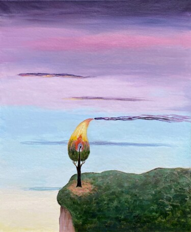 Картина под названием "I'm burning up,  a…" - Alexandra Da, Подлинное произведение искусства, Масло