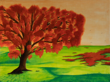 Pintura titulada "Un oranger" por Alexandra Danière (Le Monde d'Alex), Obra de arte original, Acrílico Montado en Bastidor d…