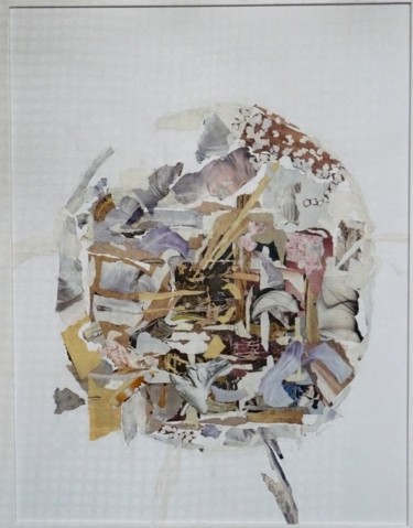 "Insula" 53 x 67 collage papiers déchirés Collages intitulée ""Insula" 53 x 67 co…" par Alexandra Du Moulin, Œuvre d'art originale, Collages Monté sur Panneau de bois