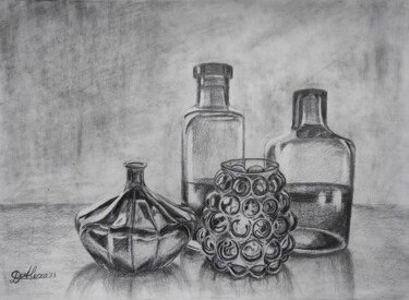 Disegno intitolato "Glass Study" da Alexandra Dumitru, Opera d'arte originale, Matita