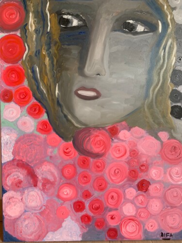 Painting titled "Fémin-in La sirène…" by Alexandra Falaise, Original Artwork, Oil