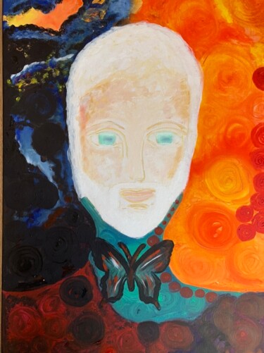 Painting titled "L’homme au noeud pa…" by Alexandra Falaise, Original Artwork, Oil