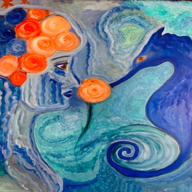 제목이 "Fleur d'hippocampe"인 미술작품 Alexandra Falaise로, 원작, 기름