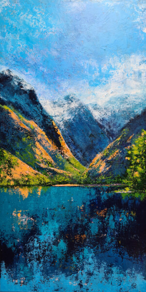 Картина под названием "Abstract Landscape" - Alexandra Ghindea-Parvescu, Подлинное произведение искусства, Акрил Установлен…