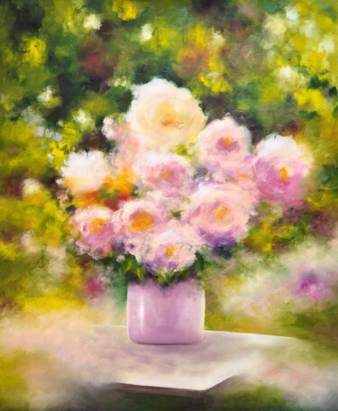Painting titled "Bouquet II" by Alexandra Ghindea-Parvescu, Original Artwork, Oil Mounted on artwork_cat.
