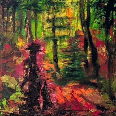 Malerei mit dem Titel "Schattenwald" von Alexandra Humphreys, Original-Kunstwerk, Acryl Auf Keilrahmen aus Holz montiert