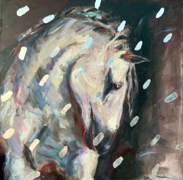 绘画 标题为“Horse portrait” 由Alexandra Jagoda, 原创艺术品, 油