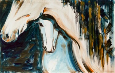 Картина под названием "The horse also has…" - Alexandra Jagoda, Подлинное произведение искусства, Масло