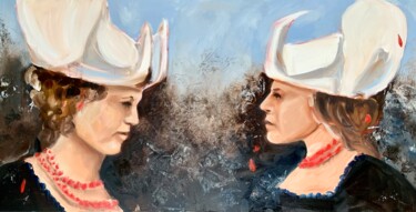 Schilderij getiteld "Two graces. Contemp…" door Alexandra Jagoda, Origineel Kunstwerk, Olie