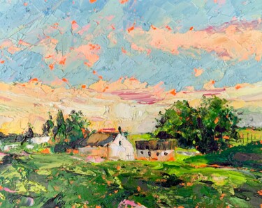 Painting titled "Country House" by Alexandra Jagoda, Original Artwork, Oil