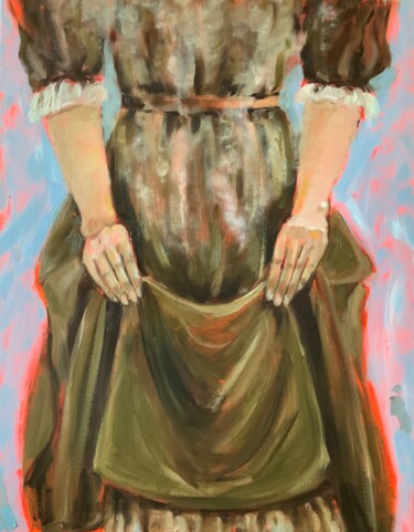 제목이 "Smoke - woman figur…"인 미술작품 Alexandra Jagoda로, 원작, 기름 나무 들것 프레임에 장착됨