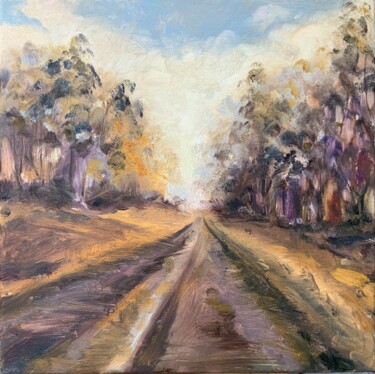 Painting titled "Whispering Trails" by Alexandra Jagoda, Original Artwork, Oil Mounted on Wood Stretcher frame