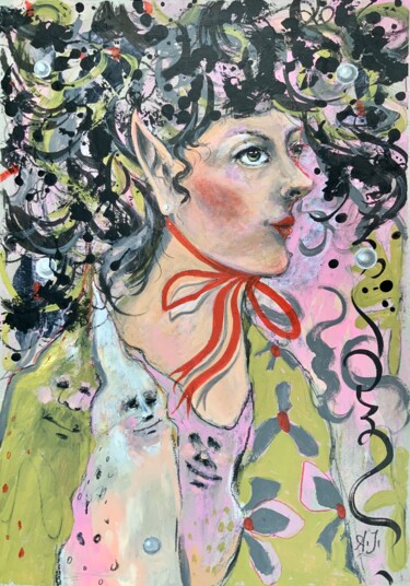 Peinture intitulée "The Fables - woman…" par Alexandra Jagoda, Œuvre d'art originale, Acrylique