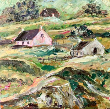 Картина под названием "Countryside - Irela…" - Alexandra Jagoda, Подлинное произведение искусства, Масло Установлен на картон