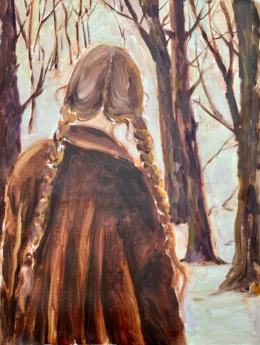 Картина под названием "A Faceless Portrait" - Alexandra Jagoda, Подлинное произведение искусства, Масло Установлен на Деревя…