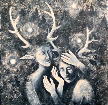 Картина под названием "Your Own Paradise -…" - Alexandra Jagoda, Подлинное произведение искусства, Акрил Установлен на Дерев…