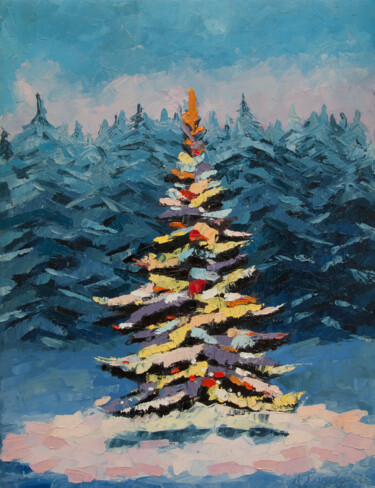 Pittura intitolato "Greeting Tree" da Alexandra Kazakova, Opera d'arte originale, Olio